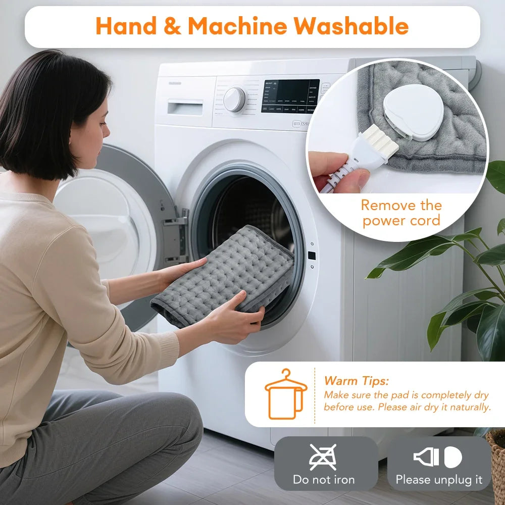 30X60Cm Electric Heating Pad Soft Fabric Washable Pads Back Belly 9-Gear Levels Warm Cushion Winter Warm Blanket for Home Office