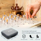 24Pcs Cupping Relax Set Multiple Sizes of Vacuum Cups with Hand Pump and Detailed Cupping Manual Massage Cupping Set for Massage