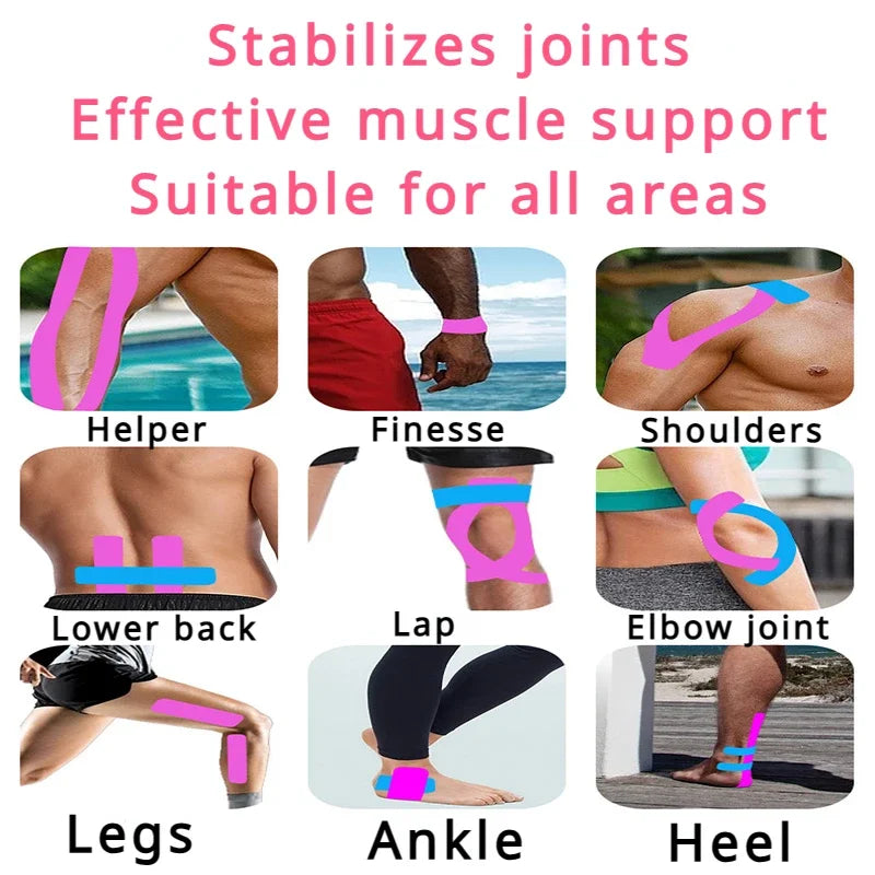 Sports Waterproof Kinesiology Tape Stickers Athletic Bandage Protector Strapping Pain Relief Tennis Gym