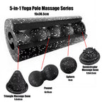 5-In-1 Fascia Roller Set Muscle Recovery Set-Vibrating Foam Roller&Peanut Massage Ball for Back,Neck,Leg Yoga Workout