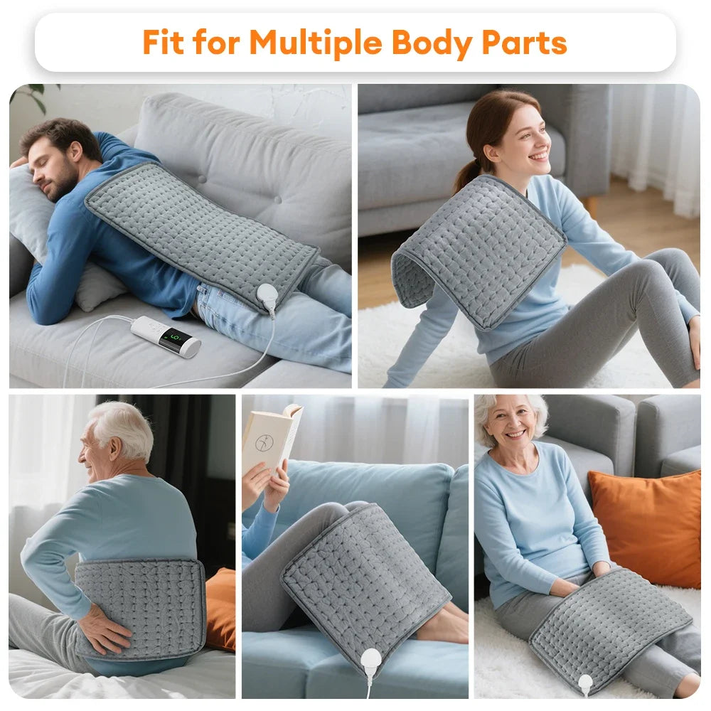 30X60Cm Electric Heating Pad Soft Fabric Washable Pads Back Belly 9-Gear Levels Warm Cushion Winter Warm Blanket for Home Office