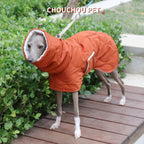 Winter Dog Outer Orange Quilted Turtle Collar Dog Coat Warm Italian Greyhound Adjustable Cotton Whippet