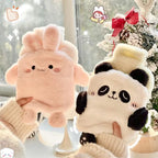 Kawaii Insulation Hot Water Bottle Plush Rubber Hand and Foot Belly Warmer Explosion-Proof Hot Water Bag for Women Period Cute